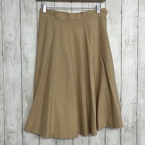 Mr Mort Tan Khaki A Line Basic Plain Modest Flowy Lightweight Vintage Skirt
